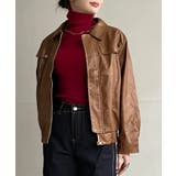 CPOジップアップフェイクレザーブルゾン | Jewelobe | 詳細画像5 