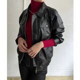 ブラック | CPOジップアップフェイクレザーブルゾン | Jewelobe