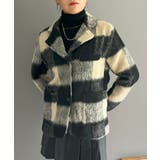 ブラック | ブロックチェックボックスジャケット | Jewelobe