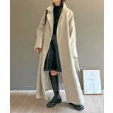 アイボリー | ワイドラペルラップロングコート | Jewelobe