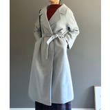 グレー | ワイドラペルラップロングコート | Jewelobe