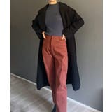 ブラック | ワイドラペルラップロングコート | Jewelobe