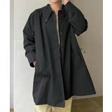 ブラック | 変形カラーオーバーサイズミディコート | Jewelobe