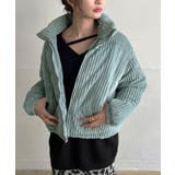 ブルー | コーデュロイ中綿ブルゾン | Jewelobe