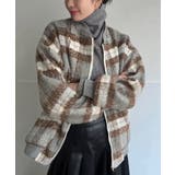 グレー | 起毛チェックオーバーサイズブルゾン | Jewelobe
