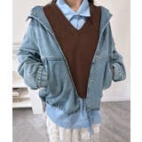 オーバーサイズフーディーデニムブルゾン | Jewelobe | 詳細画像3 