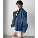 ネイビー | オーバーサイズフーディーデニムブルゾン | Jewelobe