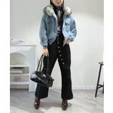 【ファー取り外し可】インナーボアデニムショートブルゾン | Jewelobe | 詳細画像11