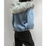 【ファー取り外し可】インナーボアデニムショートブルゾン | Jewelobe | 詳細画像2