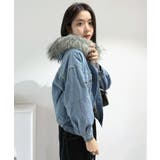 【ファー取り外し可】インナーボアデニムショートブルゾン | Jewelobe | 詳細画像4