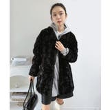 フェイクファーピークドラペルミディコート | Jewelobe | 詳細画像22 