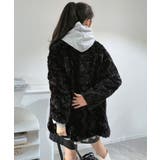 フェイクファーピークドラペルミディコート | Jewelobe | 詳細画像24 