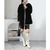 フェイクファーピークドラペルミディコート | Jewelobe | 詳細画像26 