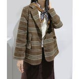 ブラウン | メルトンチェックインナーキルティングジャケット | Jewelobe