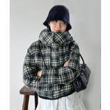 スタンドフーディーチェックパファーブルゾン | Jewelobe | 詳細画像10 