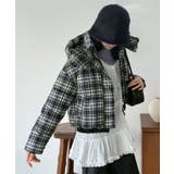 スタンドフーディーチェックパファーブルゾン | Jewelobe | 詳細画像14 