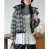 スタンドフーディーチェックパファーブルゾン | Jewelobe | 詳細画像17 