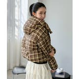 スタンドフーディーチェックパファーブルゾン | Jewelobe | 詳細画像2 