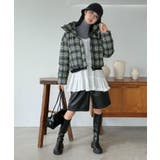 スタンドフーディーチェックパファーブルゾン | Jewelobe | 詳細画像25 