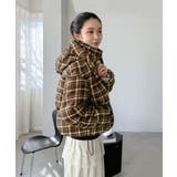 スタンドフーディーチェックパファーブルゾン | Jewelobe | 詳細画像4 