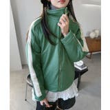 グリーン | スエードタッチスリーブラインスポーティーブルゾン | Jewelobe