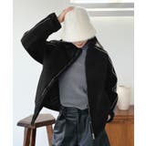 ブラック | スエードタッチスリーブラインスポーティーブルゾン | Jewelobe