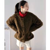 ノーカラールーズカーリーフェイクファーコート | Jewelobe | 詳細画像20 