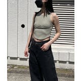 カーキ | クロップドアメスリタンクトップ | Jewelobe