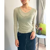 カーキ | セミシアータンクトップ＆ロングスリーブトップスセットアップ | Jewelobe