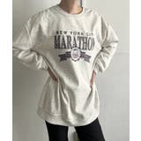 グレー | ロゴプリントルーズスウェットトップス | Jewelobe