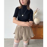 ブラック | タートルネックハーフスリーブトップス | Jewelobe