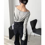 グレー | ルーズネックフードタイトカットソー | Jewelobe