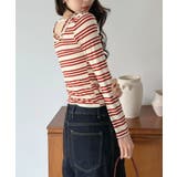 バックストラップボーダータイトカットソー | Jewelobe | 詳細画像2 