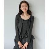 ブラック | ショートカーディガン×ドットフリルキャミソールアンサンブル | Jewelobe