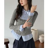 ストライプシャツドッキングカットトップス | Jewelobe | 詳細画像4