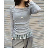 シアーニット×レースフリルドロストトップス | Jewelobe | 詳細画像14 