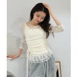 シアーニット×レースフリルドロストトップス | Jewelobe | 詳細画像31 