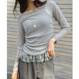 シアーニット×レースフリルドロストトップス | Jewelobe | 詳細画像6 