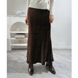 ブラウン | リンクルベロアマキシセミマーメイドスカート | Jewelobe