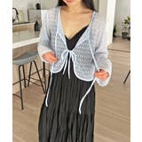 ダブルリボン透かし編みショートカーディガン | Jewelobe | 詳細画像11