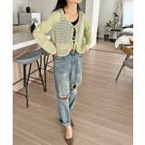 ダブルリボン透かし編みショートカーディガン | Jewelobe | 詳細画像14