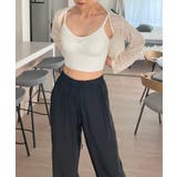 アイボリー | ダブルリボン透かし編みショートカーディガン | Jewelobe