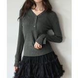 ダブルカフスヘンリーVネックニットトップス | Jewelobe | 詳細画像21 