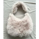 ベージュ | ダブルストラップラウンドフェイクファーバッグ | Jewelobe