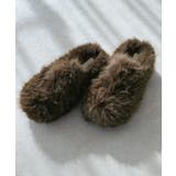 ブラウン | フェイクファーサボサンダル | Jewelobe