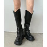 ブラック | カバードロングブーツ | Jewelobe