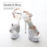 シルバーxクリア/35(22.5) | オープントゥグリッタークリアヒール 14cmヒール | DressShop JEWELS