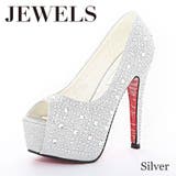豪華に煌めくストーンの人気パンプス♪ 14cmヒールオープントゥパンプス | DressShop JEWELS | 詳細画像3 
