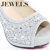 敷き詰められた輝くストーンが豪華に煌めく♪ 12cmヒールオープントゥパンプス | DressShop JEWELS | 詳細画像6 