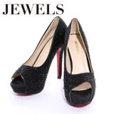 敷き詰められた輝くストーンが豪華に煌めく♪ 12cmヒールオープントゥパンプス | DressShop JEWELS | 詳細画像8 